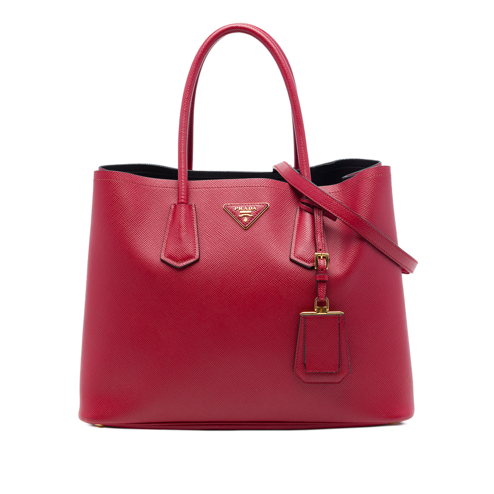 Pre-Loved Prada Large Saffiano Cuir Double Satchel